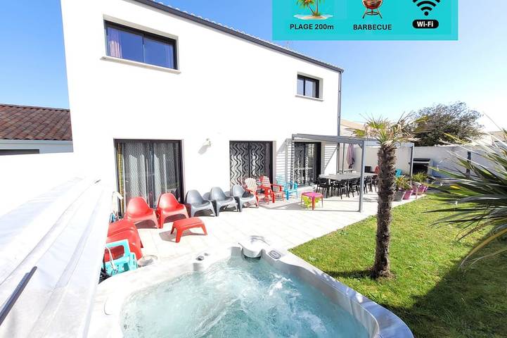 Maison de vacances pour 15 personnes, avec terrasse ainsi que jacuzzi et jardin dans Sion-sur-l'Océan