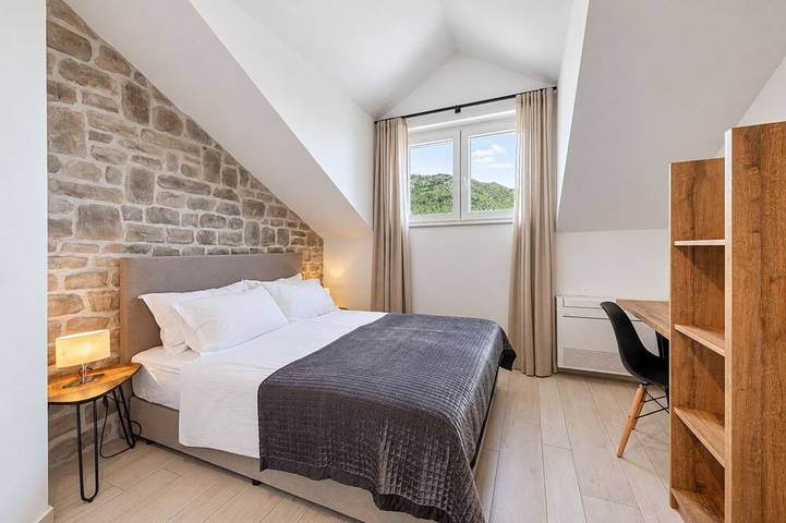 Ferienhaus mit privatem beheiztem Pool und Meerblick in Zaton, Grad Dubrovnik