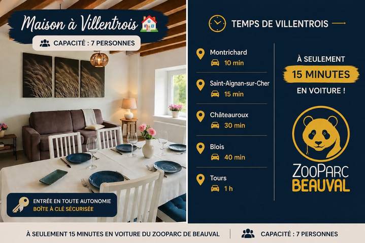 Maison de vacances pour 6 personnes, avec vue et jardin