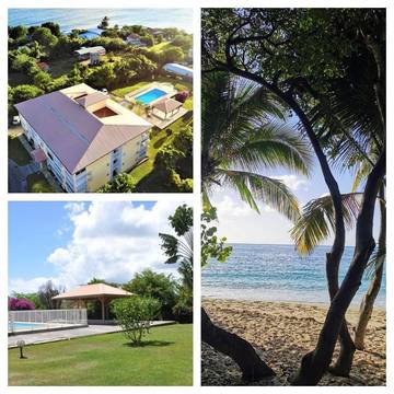 Gîte pour 2 personnes, avec piscine ainsi que vue et jardin dans Anse Mabouyas