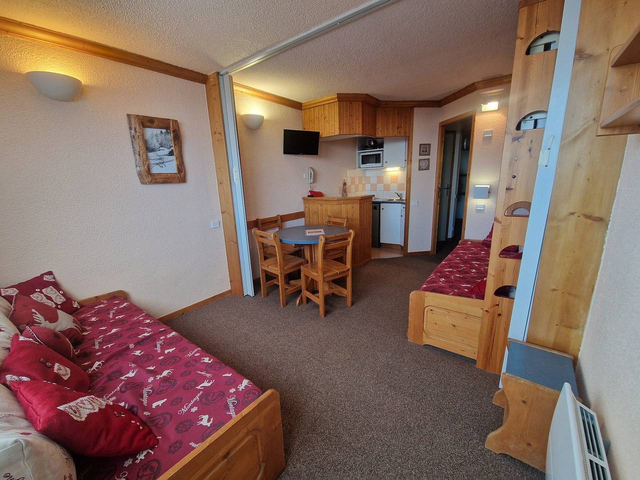 Estudio entero, Estudio funcional divisible con acceso directo a pistas, vista al Mont Blanc in Aime 2000, Aime-la-Plagne