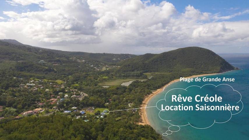 Location de vacances pour 3 personnes, avec jardin et vue dans Plage de Grande Anse