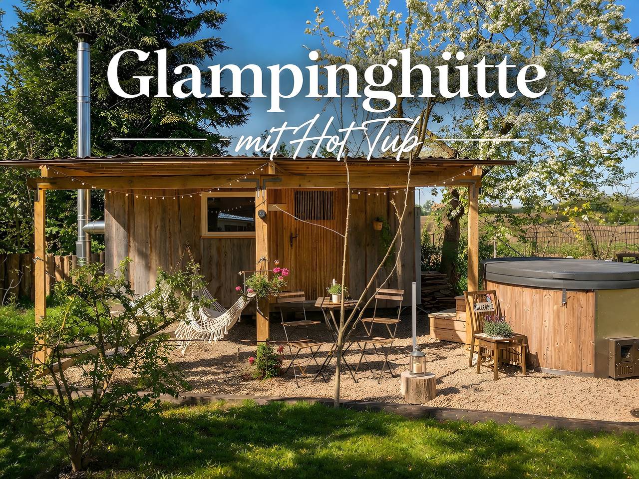 Glamping nature cottage with hot tub & outdoor shower in Hipstedt, Nordseeküste