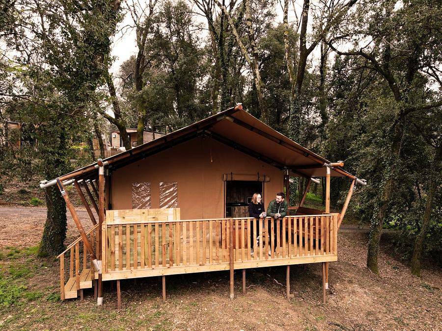 Camping Sunêlia La Clémentine - Safarizelt 5 personen - Zelt Lodge Prestige Plus 2 Zi - 5 Pers. in Cendras, Cevennen