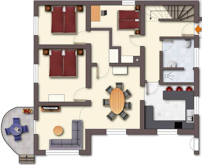 Ferienwohnung für 6 Personen, mit Balkon und Terrasse sowie Seeblick und Ausblick am Weißensee - 2
