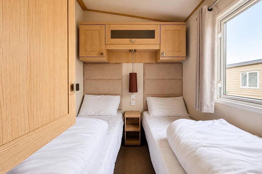 Homely caravan with decking at Golden Sands Haven Holiday Park in Mablethorpe, Lincolnshire
