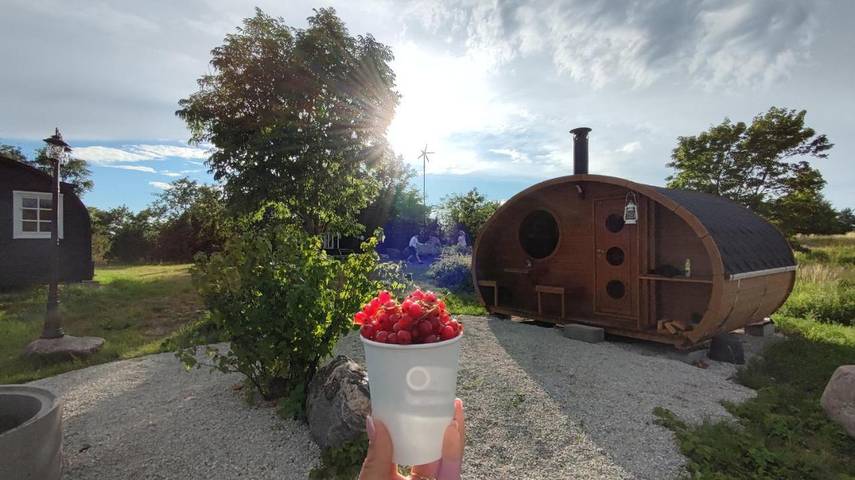 Camping für 7 Personen, mit Terrasse und Sauna sowie Garten und Ausblick in Estland