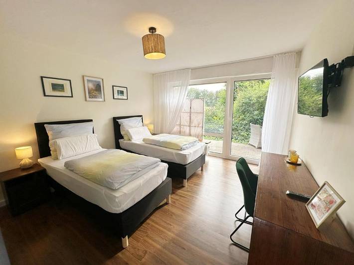 Ferienwohnung für 4 Personen, mit Terrasse und Garten sowie Ausblick in Greven