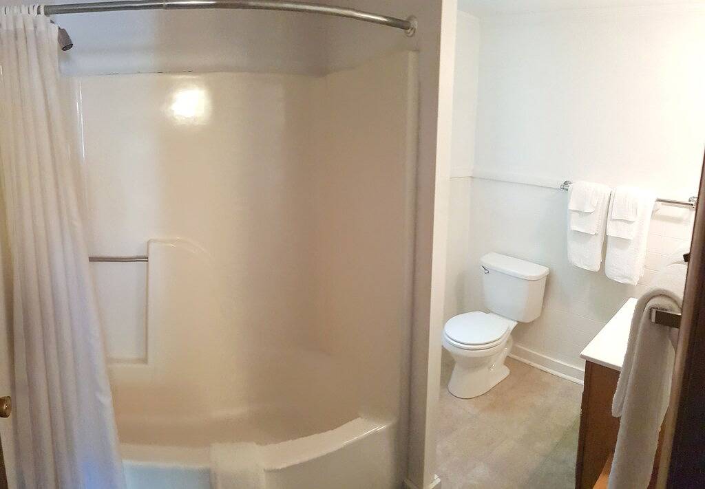 Family Chalet with fireplace under Pine trees in Adirondack Mountains