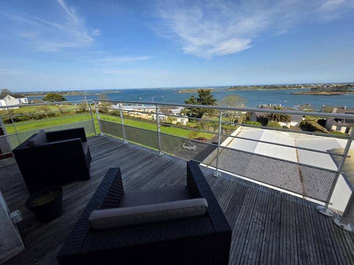 Gîte pour 6 personnes, avec terrasse et vue dans Port de l'Aber Wrac'h