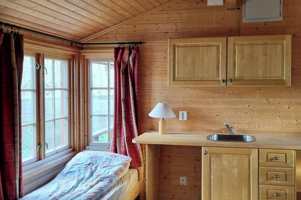 Hütte am Lachsfluss Orkla in der Nähe von Trollheimen in Nördliches Fjordnorwegen