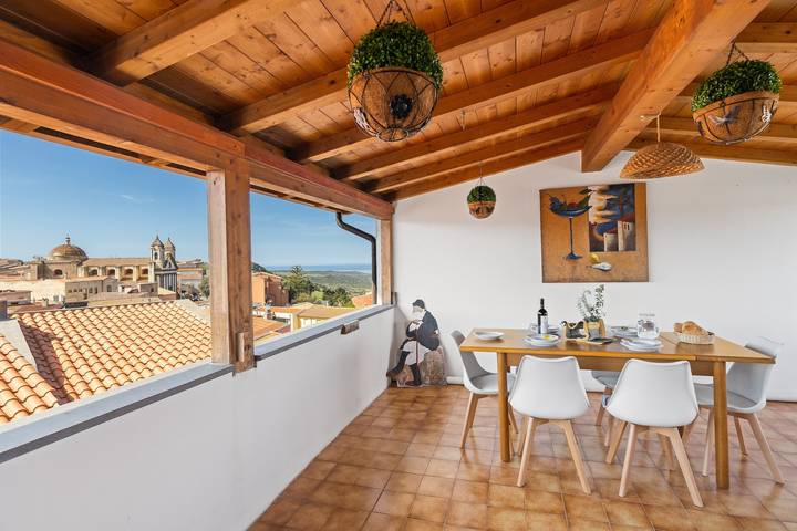Maison de vacances 'Meravigliosa Terrazza' avec vue sur la mer, Wi-Fi et climatisation in Tresnuraghes, Planargia