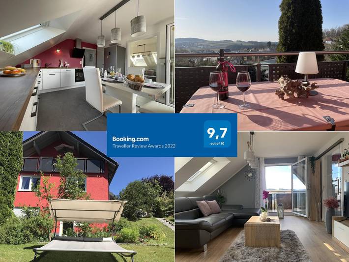 Ferienwohnung für 4 Personen, mit Balkon und Balkon/Terrasse sowie Garten und Pool