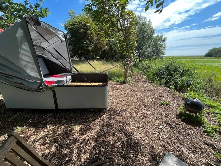 Zelt für 2 Personen, mit Terrasse und Garten sowie Ausblick an der Nordsee - 4