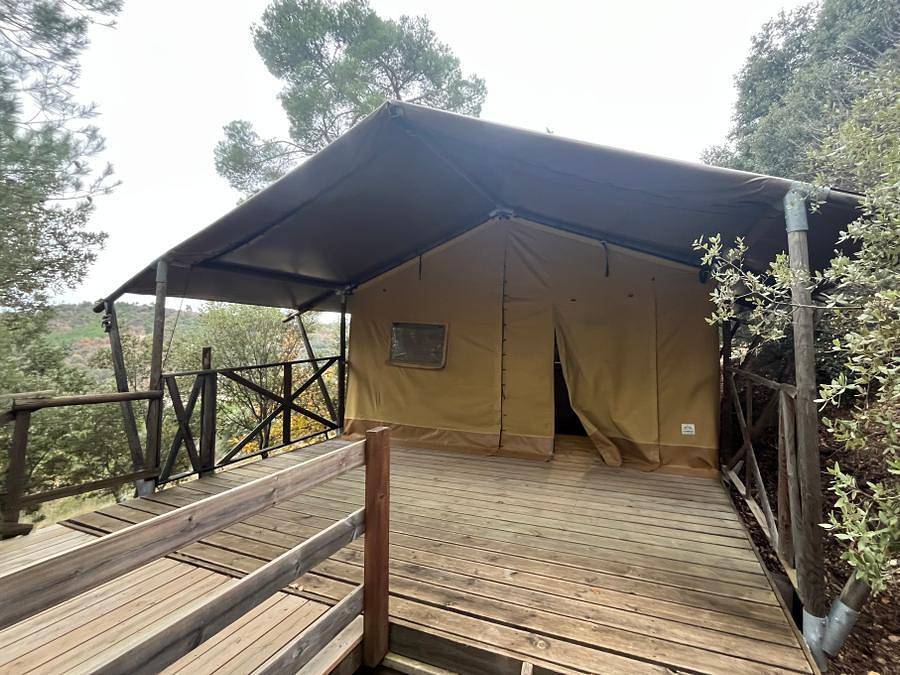 Camping La Dourbie - Tienda de lona y madera 5 personas - tienda albergue con instalaciones sanitarias Saint Jean in Saint-Jean-du-Bruel, Parc naturel régional des Grands Causses