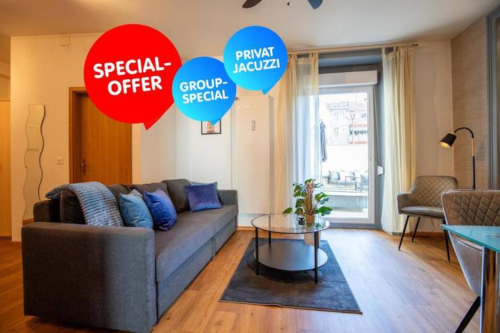 Ferienwohnung für 6 Personen, mit Terrasse und Ausblick in Basel
