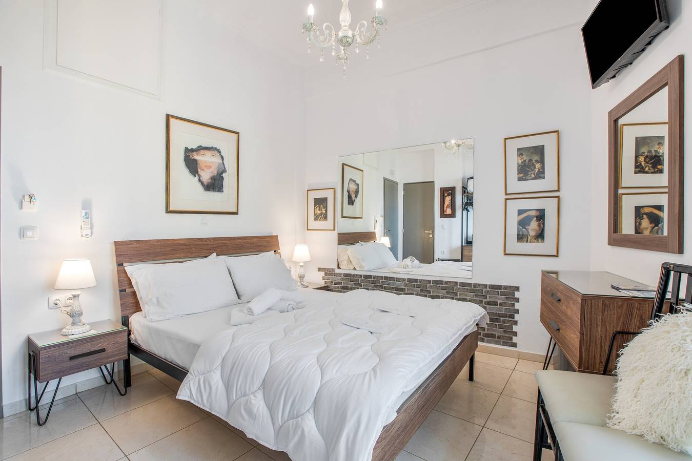 Kamer 'Porto Chania B2' met gedeelde tuin, draadloos internet en airconditioning in Splantzia, Chania en omgeving