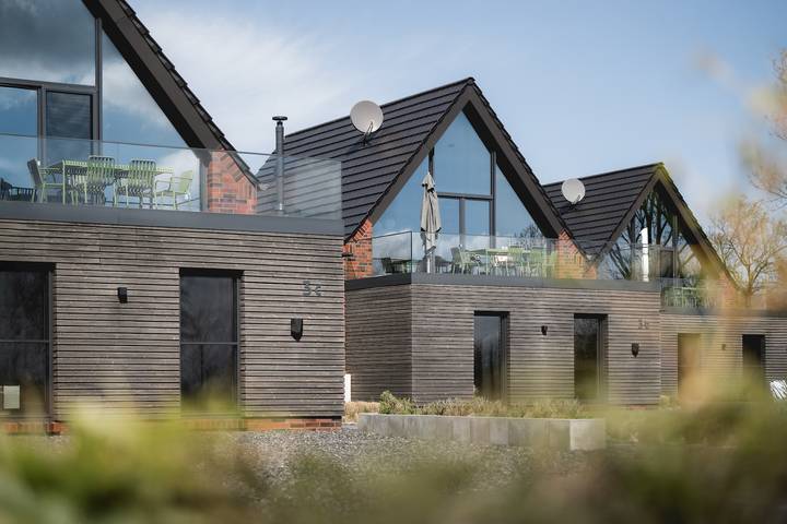Ferienhaus für 6 Personen, mit Balkon und Terrasse sowie Garten und Ausblick