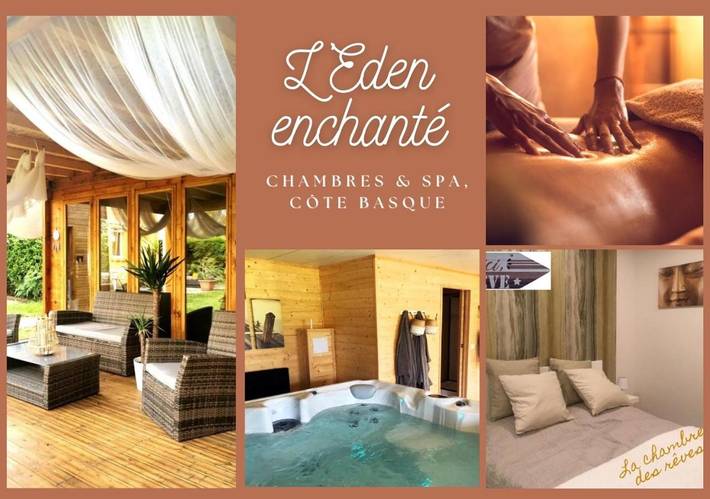 Location de vacances pour 2 personnes, avec Terrasse et Jacuzzi ainsi que Jardin et Vue à Boucau
