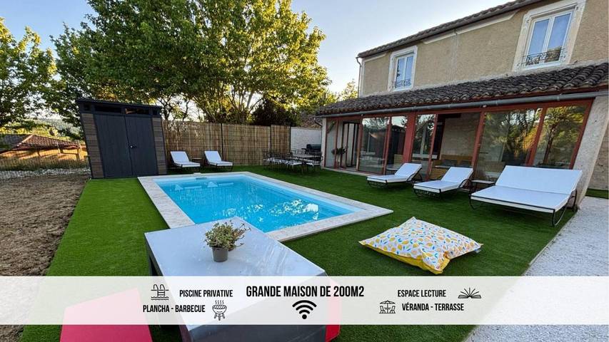 Maison de vacances pour 12 personnes, avec jardin ainsi que balcon et piscine - 1