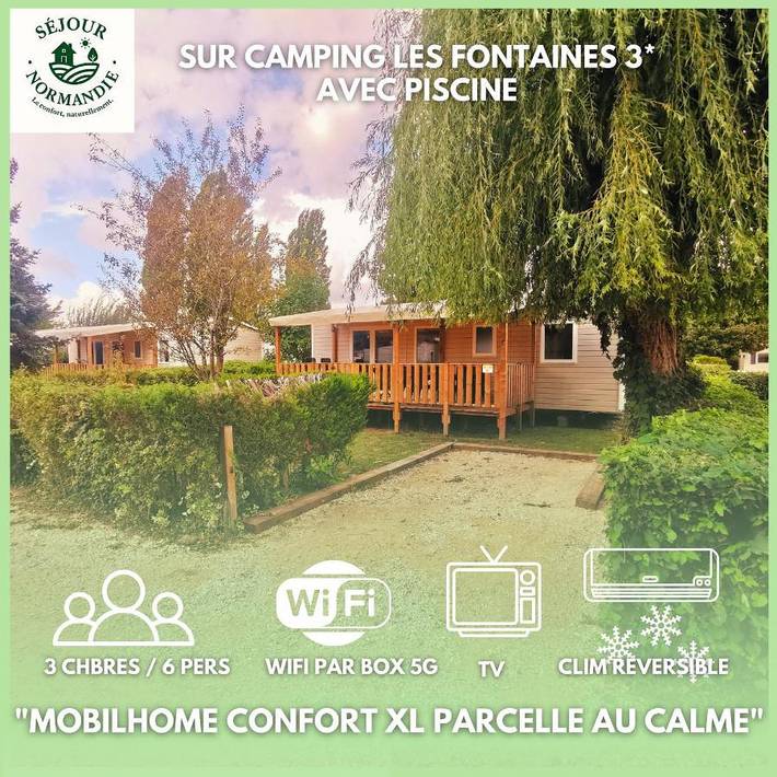 Camping pour 6 personnes, avec Terrasse ainsi que Jardin et Piscine