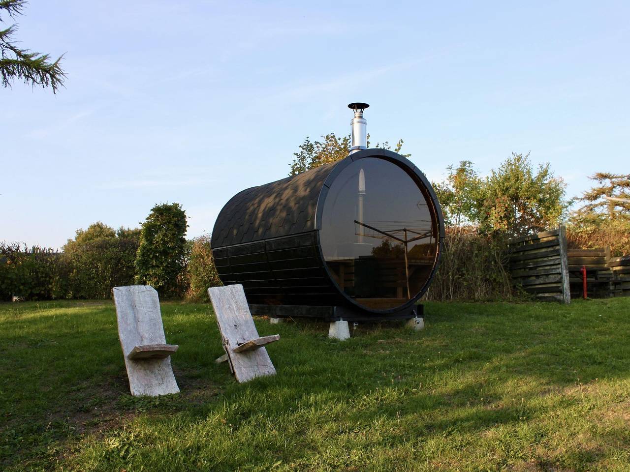Holzhaus mit Sauna und Panoramablick auf die Ostsee in Horne, Fåborg