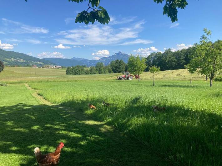 Ferienwohnung für 7 Personen, mit Ausblick und Garten