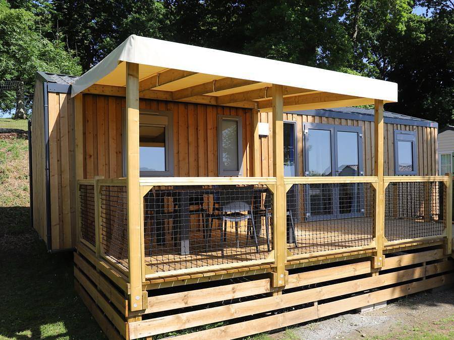 Flower Camping La Hallerais - Mobilheim 6 personen - Confort 32m² - 3 Zimmer + halbüberdachte Terrasse in Taden, Dinan und Umgebung