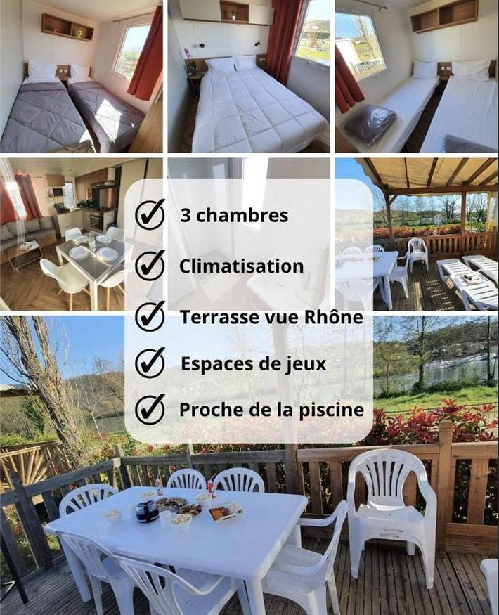Camping pour 8 personnes, avec Terrasse et Jardin ainsi que Vue sur le lac et Vue