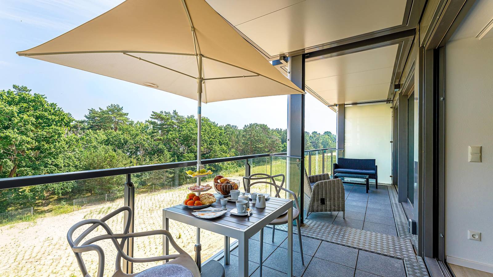 Ganze Wohnung, Ferienwohnung 'Lütt Oskar' mit Meerblick, Balkon und Wi-Fi in Strand Prora, Binz