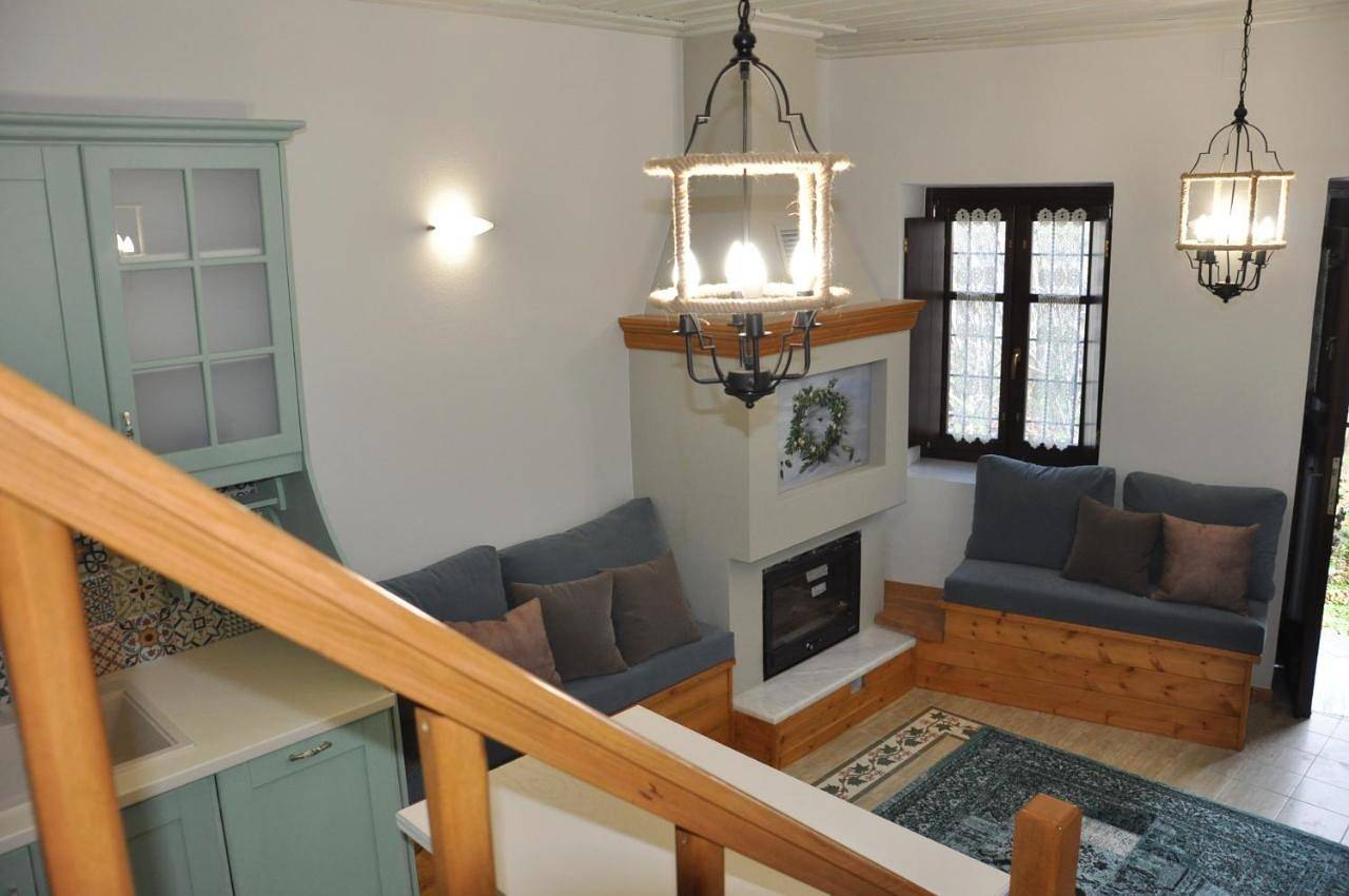 Apostolia's Small House Bed and view in Peloponnese region