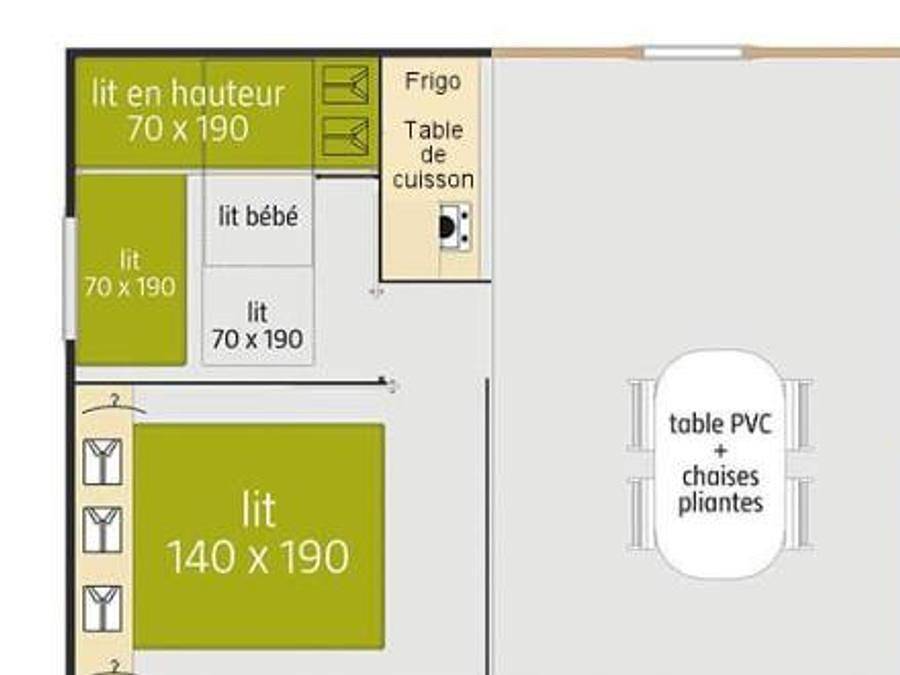 Camping de Prigny - Chalet 5 personnes - Bois Tithome 2 chambres 4/5 pers. in Les Moutiers-en-Retz, Côte de Jade