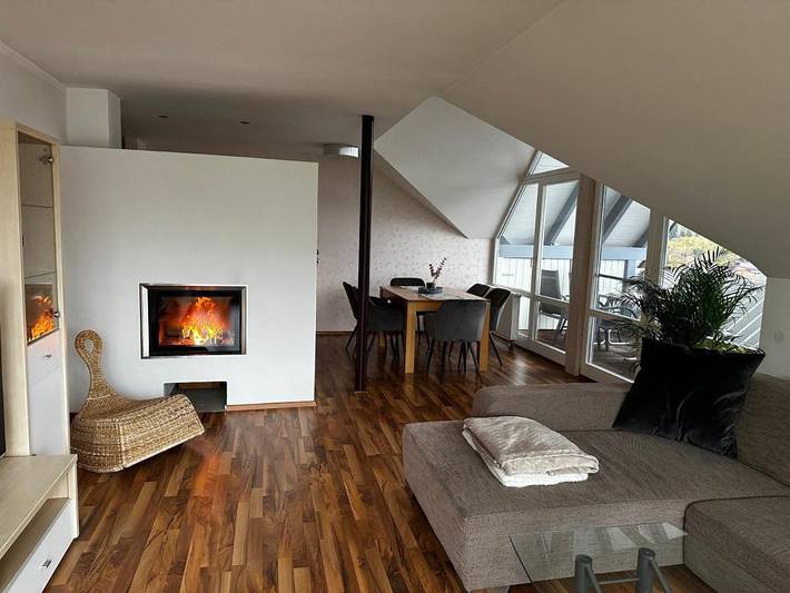Ferienwohnung für 4 Personen, mit Balkon und Terrasse sowie Ausblick