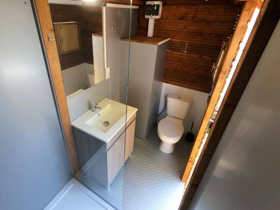 Flower Camping le Mat - Unterkunft 2 personen - Cottage Standard 12 m² - Terrasse in Trévou-Tréguignec, Rosa Granitküste