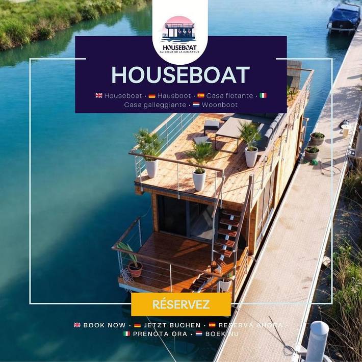 Bateau pour 4 personnes, avec balcon et vue dans le Gard