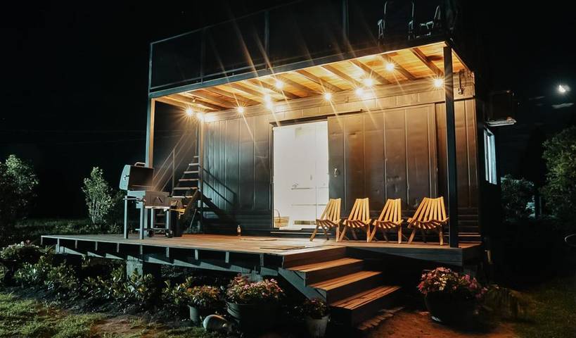 Camping para 3 personas, con terraza y vistas además de jardín y vistas al lago, Se admiten mascotas en Brasil