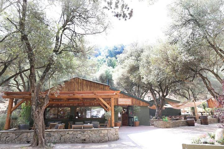 Camping pour 5 personnes, avec terrasse, animaux acceptés