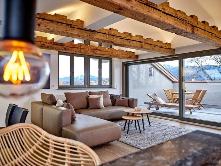 Ferienwohnung für 2 Personen, mit Balkon und Terrasse sowie Garten und Sauna