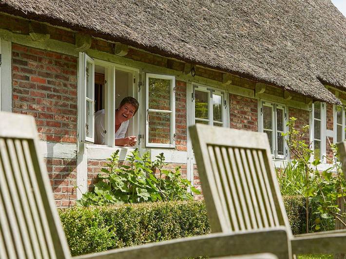 Ferienwohnung für 4 Personen, mit Garten und Ausblick in Jork