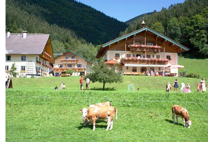 Ferienwohnung für 6 Personen, mit Balkon und Terrasse sowie Garten und Sauna in Faistenau