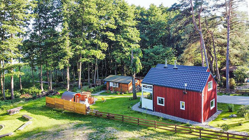 Ferienhaus mit Meerblick für 6 Personen, mit Sauna und Ausblick sowie Balkon und Garten im Stettiner Haff