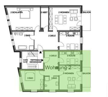 Ferienwohnung für 2 Personen, mit Balkon und Terrasse sowie Ausblick in Bad Bergzabern - 2