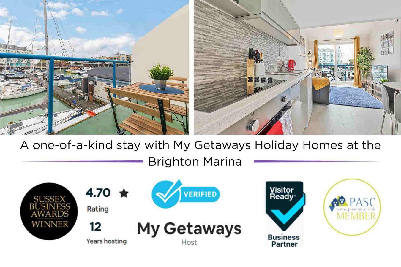Entire apartment, On the Water  A One-of-a-Kind Stay | Free Parking | By My Getaways in Brighton Marina, Brighton