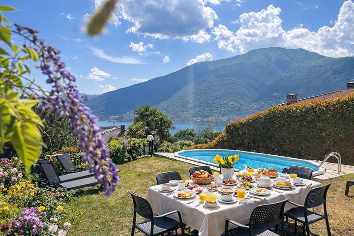 Appartamento vacanze per 6 persone, con piscina e vista lago nonché panorama e giardino - 1