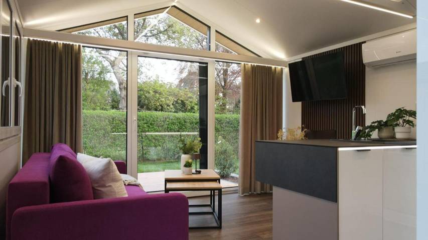 Ferienwohnung für 3 Personen, mit Terrasse und Garten sowie Ausblick