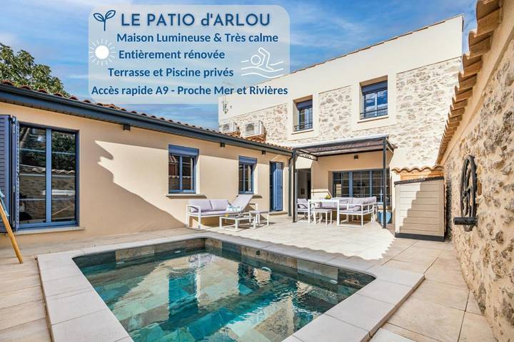 Villa pour 7 personnes, avec terrasse ainsi que piscine et jacuzzi