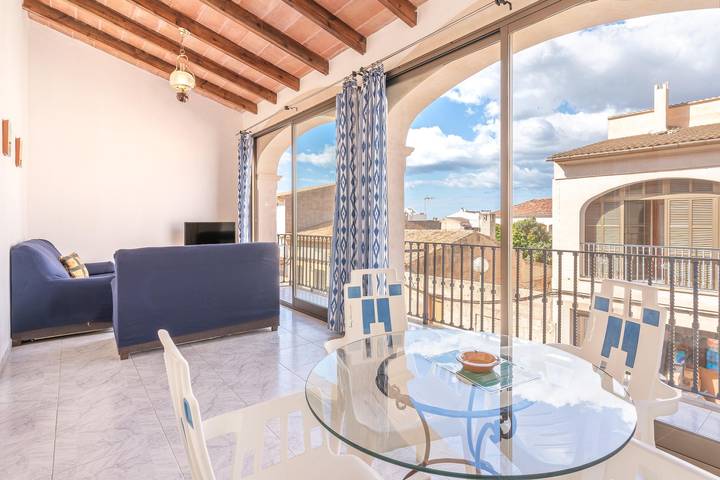 Casa de vacaciones Can Rafel con vistas al mar, Wi-Fi, A/C y balcón in Es Trenc, Campos