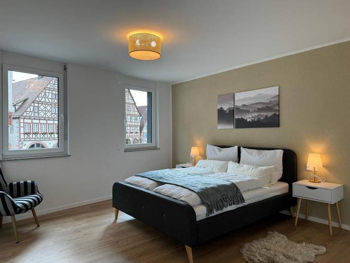 Ferienwohnung für 5 Personen, mit Balkon und Terrasse sowie Ausblick in Dornstetten