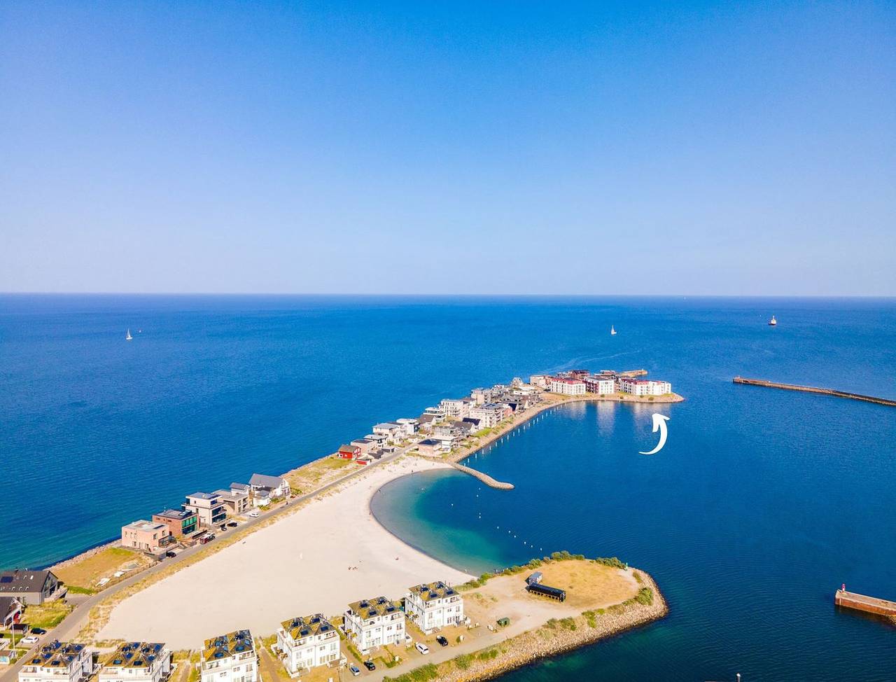 Ganze Wohnung, "Hafenspitze": Erdgeschosswohnung mit Ostseeblick, Terrasse & Wellnessbereich in Olpenitz, Kappeln