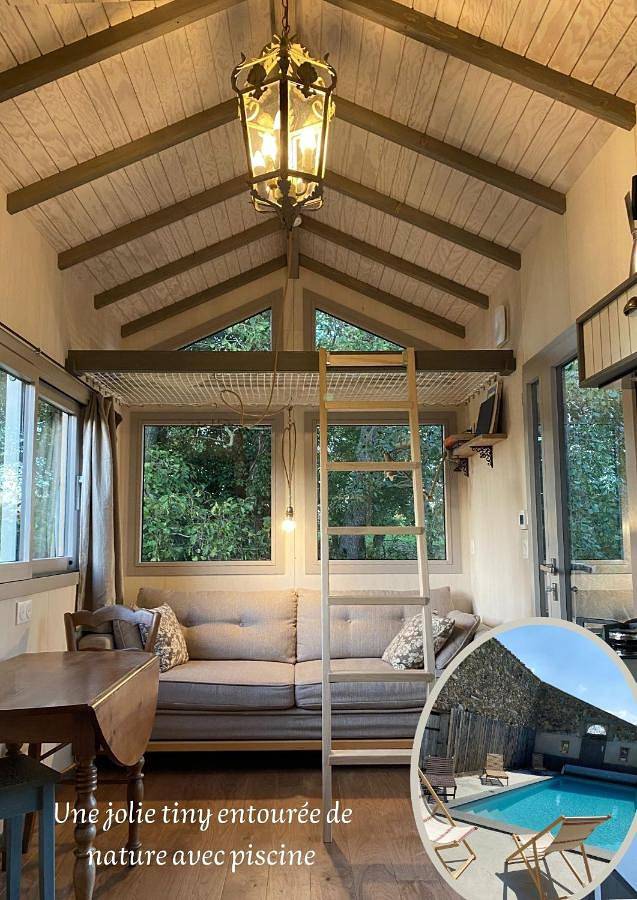 Maison de vacances pour 3 personnes, avec piscine ainsi que jardin et vue